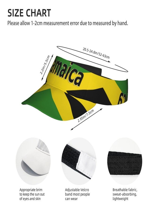 ASYG Vintage Jamaica Flag Jamaican Hats Sun Visor Sun Sports Adjustable Visor Hat for Men Women Black Gold Green - Image 4